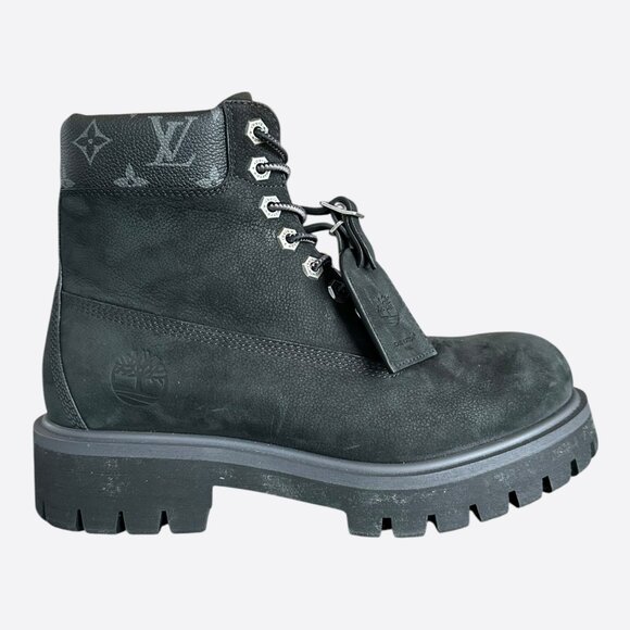 Louis Vuitton Timberland Black Monogram Boots - Picture 1 of 8